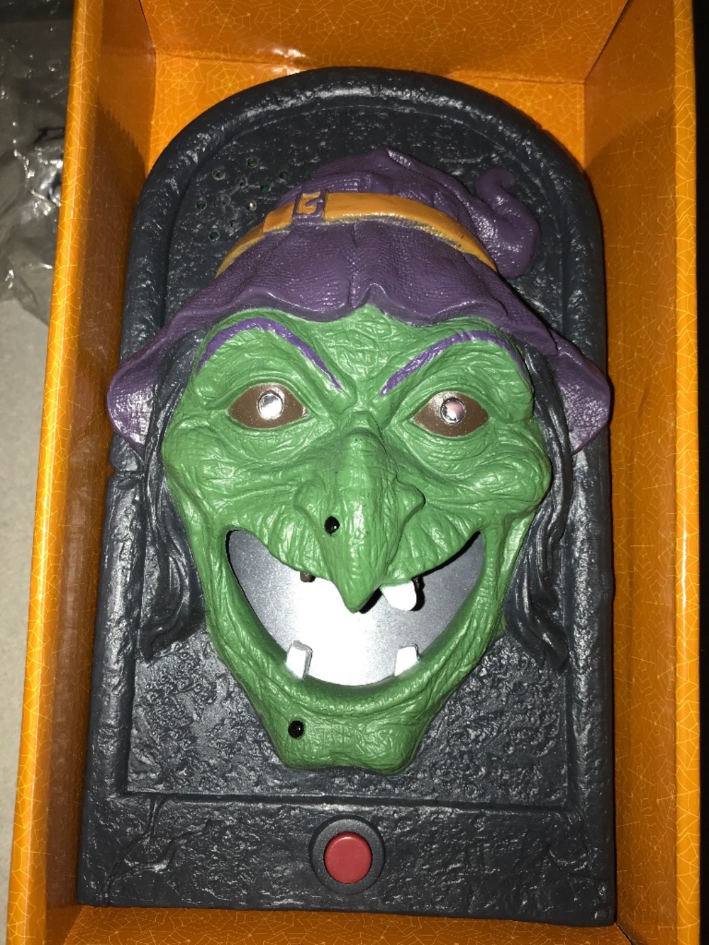 Scary Witch talking doorbell Halloween party decor